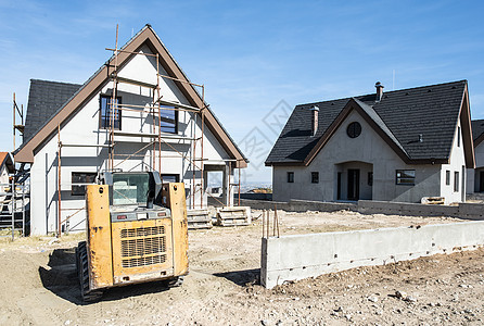 新建建筑房天空材料家园蓝色建筑房屋财产住宅住房建筑学图片