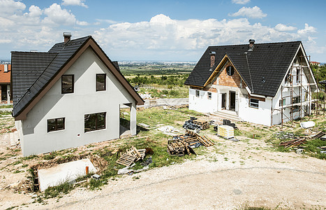 建造新住房建筑家庭天空房屋白色销售黑色住宅财产蓝色图片