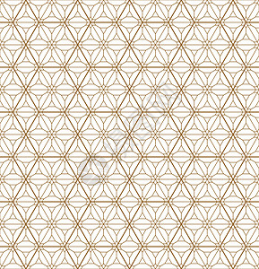 基于日本饰品 Kumik 的无缝几何图案切割打印激光白色和服线条木工六边形插图格子图片