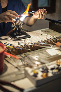 手工制造玻璃玻璃焊接文化艺术家工人工具火焰工作鼓风机制造业手工业图片