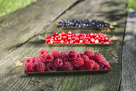 红 黑草莓和蓝莓覆盆子白色黑色蓝色水果食物甜点红色图片