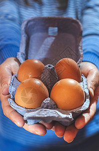 包装鸡蛋团体纸板盒子蓝色早餐白色棕色产品食物图片