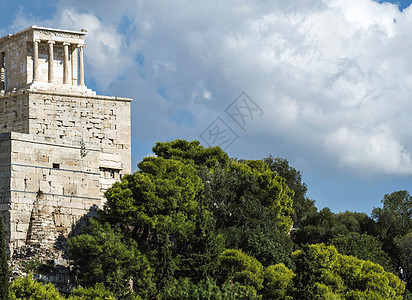 雅典的帕台农教纪念碑旅游天空历史性考古学文化建筑寺庙废墟历史图片
