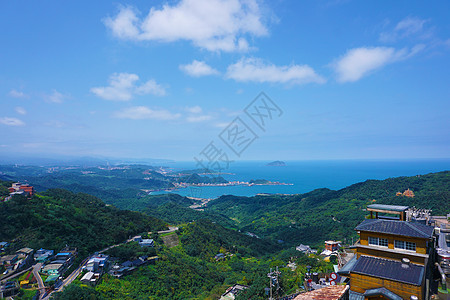 吉乌芬村 泰万城市旅游景观全景山坡历史性风景村庄海洋天空图片