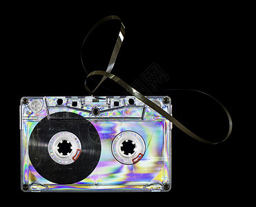 旧录音磁带技术录音机音响歌曲贮存音乐塑料白色黑色记录图片