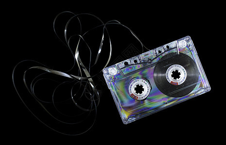 旧录音磁带音乐盒子音响数据记录空白黑色塑料白色歌曲图片