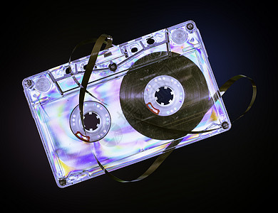 旧录音磁带歌曲立体声音乐空白音响数据录音机白色盒子记录图片