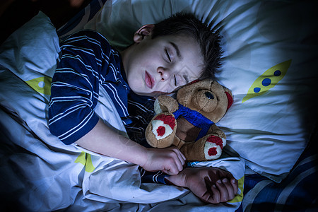 儿童睡眠婴儿蓝色卧室男孩们就寝孩子们时间童年男生睡衣图片