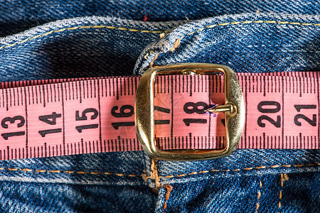 让子和厘米牛仔裤腰带控制粉色营养腰部测量减肥女士牛仔布图片