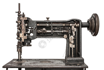 高级缝纫机机器工艺白色刺绣工具车轮黑色工作工厂金属图片