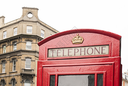 伦敦的红电话小屋文化城市红色盒子摊位街道王国古董旅行英语图片