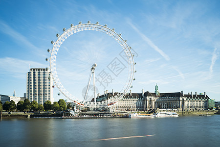 伦敦眼睛天空地标车轮景观天际吸引力建筑学摩天轮王国旅行图片