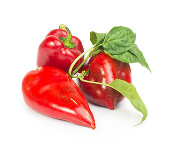 红胡椒和树叶绿色食物香肠胡椒叶子香料植物蔬菜辣椒花园图片