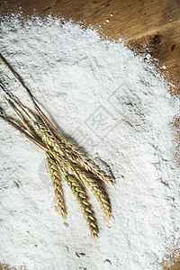 面粉和小麦厨房工作室烹饪粮食白色植物面包木头种子黄色图片