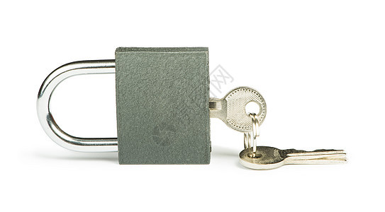 灰色锁和钥匙宏观安全工具合金金属黄色反射保障金子力量图片