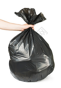 黑垃圾袋衬垫家庭白色家务黑色生态塑料打扫垃圾桶工作室图片