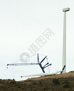 安装风力涡轮机蓝色场地风车绿色生态建筑活力剪辑环境工业图片