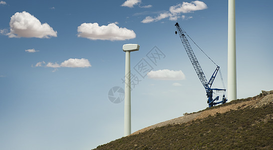 安装风力涡轮机技术力量建筑工业绿色螺旋桨场地创新资源全球图片