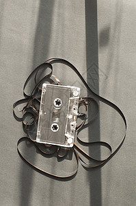 将磁带删减的音频磁带磁带玩家历史娱乐技术贴纸音乐白色空白卷轴塑料图片