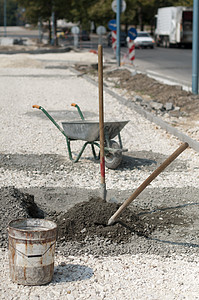 混凝土手工混合工具职业人行道职场构造基础设施图片