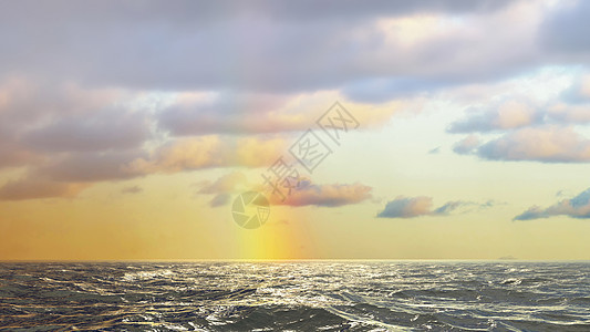 海面彩虹海浪地平线晴天反射气候波纹天气海景多云海洋图片