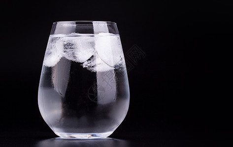 装有冰块的玻璃杯水背景图片
