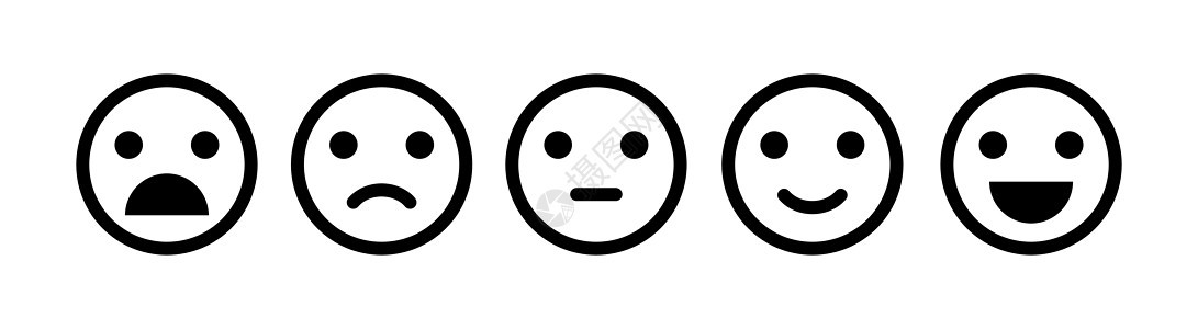 平板风格的 Emoji 图标满意度图片