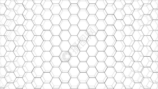 六边形轮廓的抽象背景 韦克托线条空地艺术科学插图草图中风金属建筑学蜂窝图片