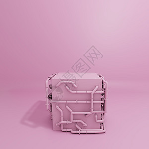 粉色粉彩产品盒架带管小样推介会地面工程空间讲台展示广告展览3d背景图片