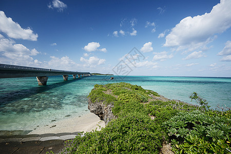 宫岛海海洋热带天空绿色海滩假期蓝色晴天白色图片