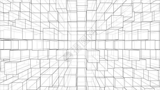 多维数据集概述抽象背景 韦克托技术科学中风电脑组织立方体艺术线条草图3d图片