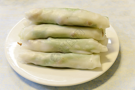 传统河内新鲜面卷菜(Pho Cuon)图片