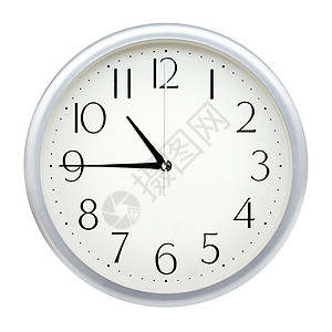 模拟墙时钟滴答小时时间白色圆圈商业办公室圆形手表数字图片