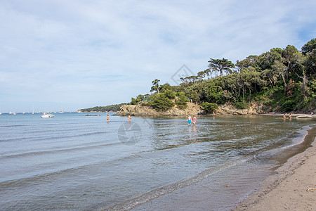 吉恩半岛上的卡比特海滩脚踏船土伦海岸半岛全景图片