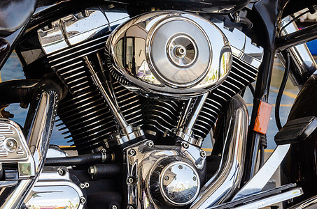 大自行车摩托车摩托车发动机奢华机器反射宏观力量引擎合金运输车辆机械图片