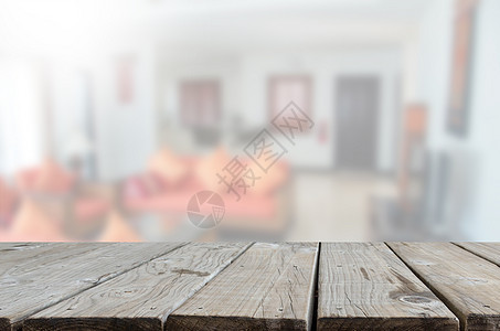 模糊的起居室窗户沙发软垫木头用餐长椅窗帘背景家具休息室背景图片