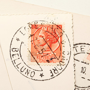 旧邮票和邮票羊皮纸邮政明信片团体字母概念写作墨水艺术书法图片