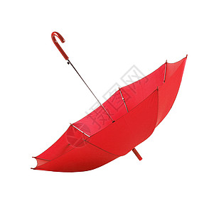白色背景的孤立红色雨伞阳伞雨棚配饰雷雨图片