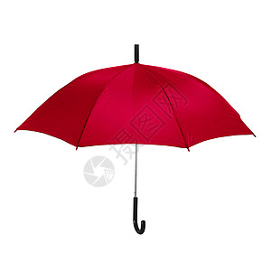 白色背景的孤立红色雨伞阳伞雨棚雷雨配饰图片