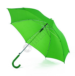 白色背景的孤立绿色伞式保护伞配饰阳伞雷雨雨棚雨伞图片