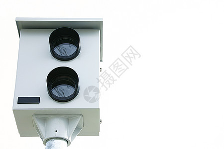 白色背景的慢速相机控制危险速度相机警察仪器概念照相机电子空白光学图片