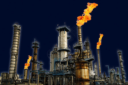 炼油厂制造业石油汽油燃料筒仓化学品黑色精制生产工业图片