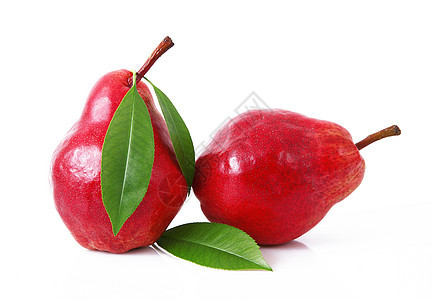 白色背景的红梨饮食食物水果厨房美食农业红色营养生物背景图片