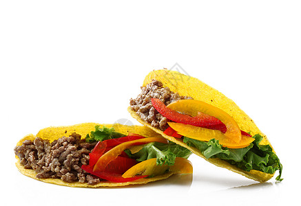 白色背景的墨西哥墨西哥玉米饼面包食物美食胡椒图片