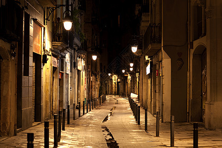 夜间巴塞罗那哥德区图片