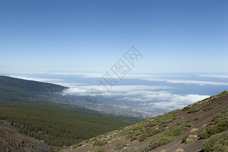 特内里夫山上的云和山岳图片