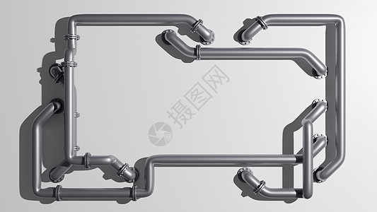 中间有空空空间的横幅夹在管道中管子螺栓科学黑色工作绘图银色工具空间金属图片
