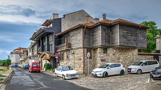 保加利亚Nessebar老城街街道餐厅建筑学旅行全景历史旅游城市酒吧古董长廊图片