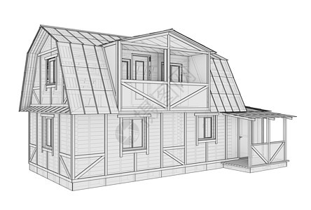3D 插图 一小栋建筑房子销售建筑师公寓住宅小区建筑学小屋大厦窗户开发图片