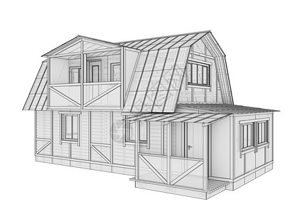 3D 插图 一小栋建筑家庭结构绘图建筑学销售卧室建筑师住宅小区开发框架图片